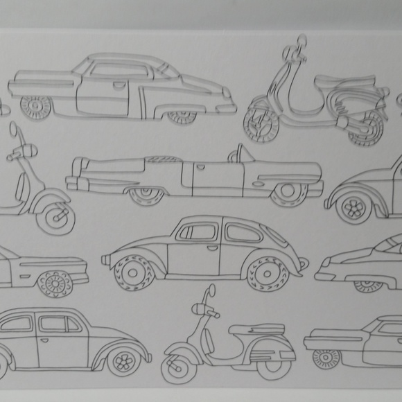 Adult Coloring Color Your Own Postcard Car Beach - Picture 3 of 9